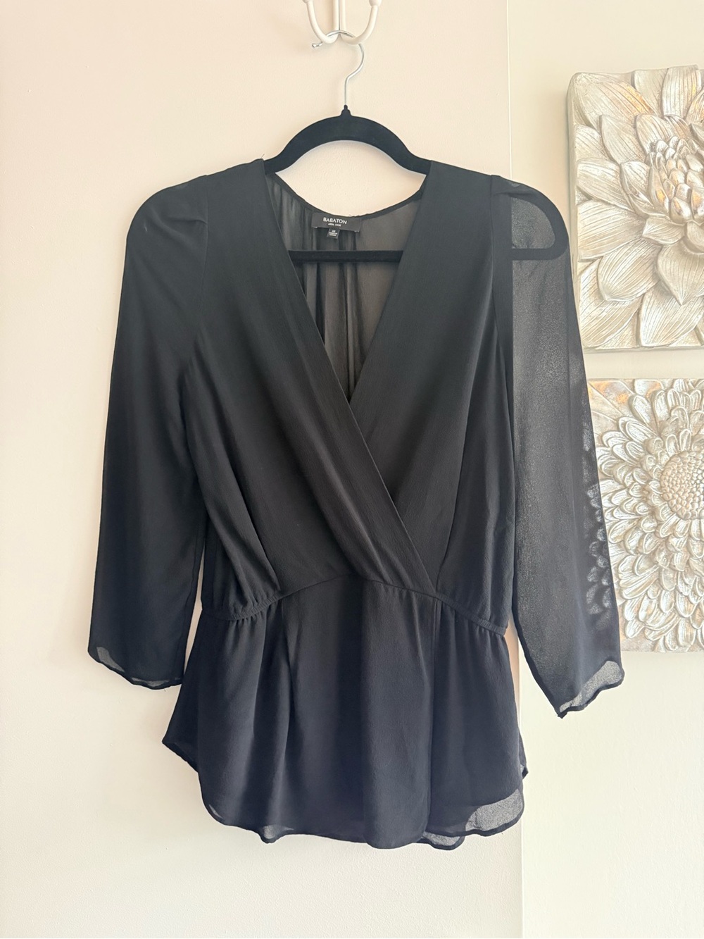 BABATON Silk Wrap Blouse